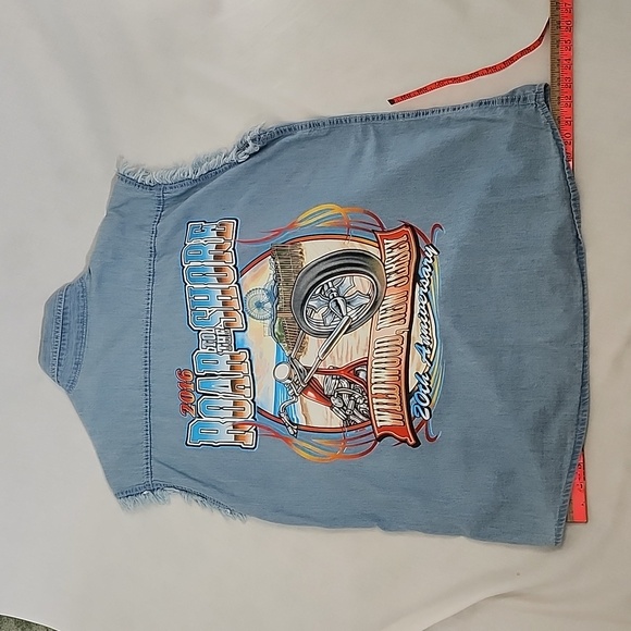 NWOT 2016 "Roar to the Shore" Men's Denim Vest - Picture 13 of 16